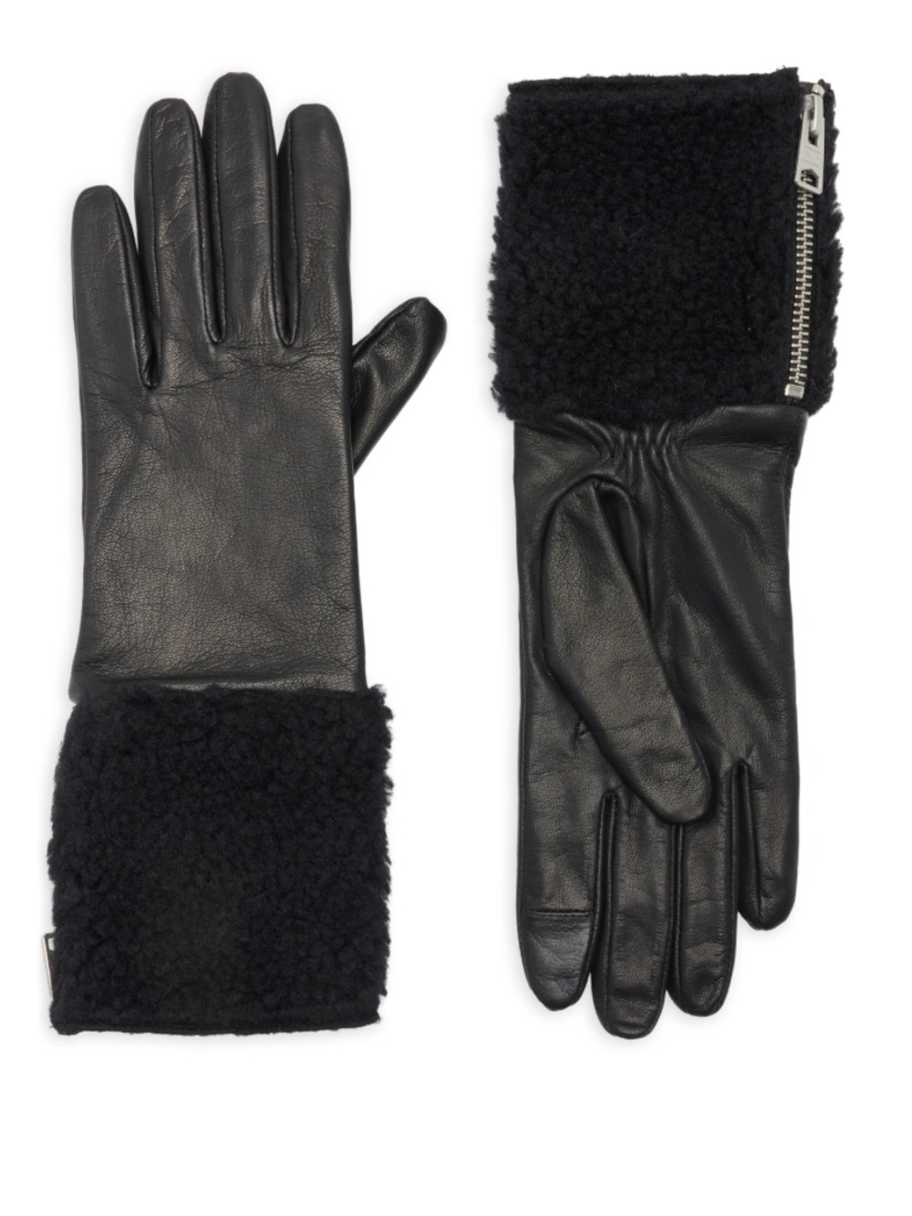 AllSaints Faux Shearling Leather Gloves